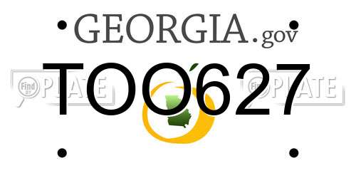 TOO627 Georgia License Plate