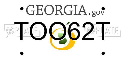 TOO62T Georgia License Plate