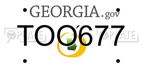 TOO677 Georgia License Plate
