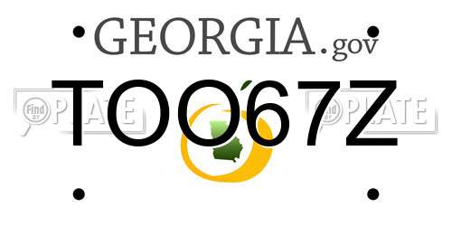 TOO67Z Georgia License Plate