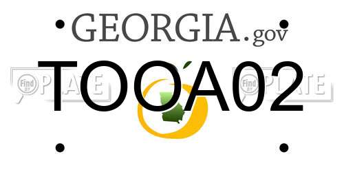 TOOA02 Georgia License Plate
