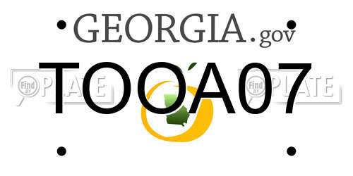 TOOA07 Georgia License Plate