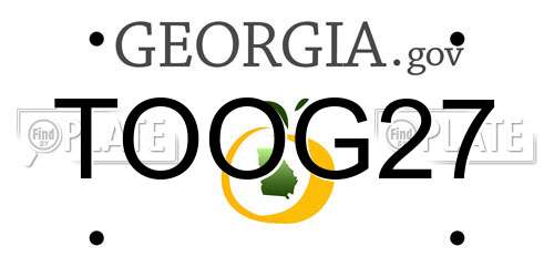 TOOG27 Georgia License Plate