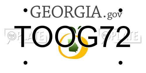 TOOG72 Georgia License Plate