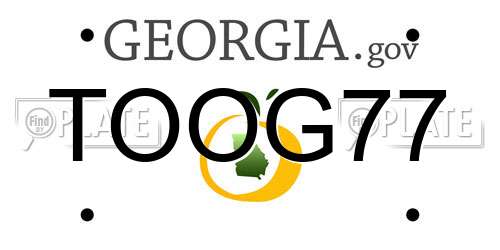 TOOG77 Georgia License Plate
