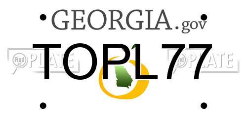 TOPL77 Georgia License Plate
