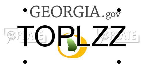 TOPLZZ Georgia License Plate