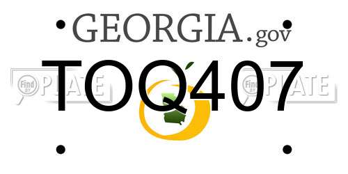 TOQ407 Georgia License Plate
