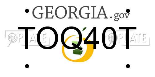 TOQ40T Georgia License Plate