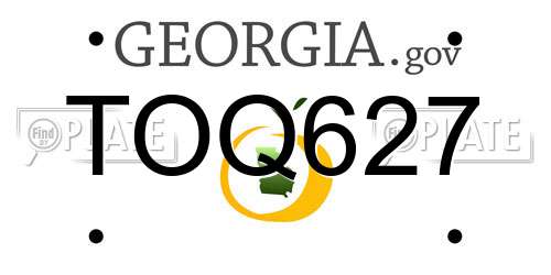 TOQ627 Georgia License Plate
