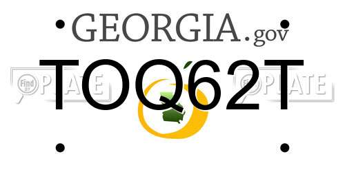 TOQ62T Georgia License Plate