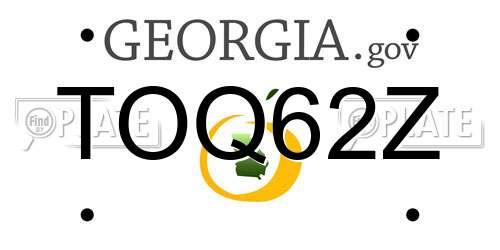 TOQ62Z Georgia License Plate