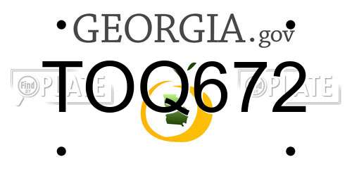 TOQ672 Georgia License Plate
