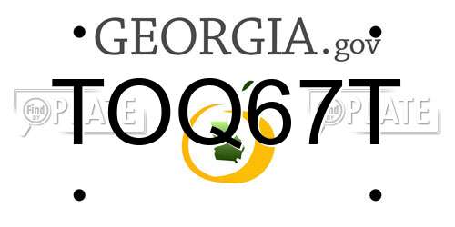 TOQ67T Georgia License Plate