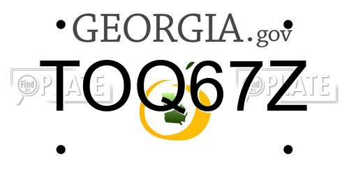 TOQ67Z Georgia License Plate