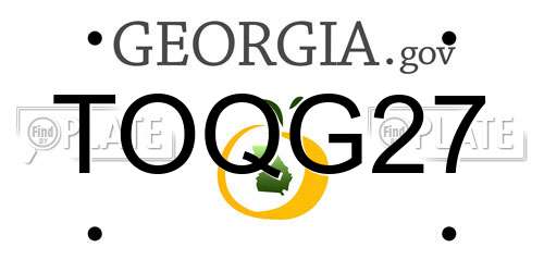 TOQG27 Georgia License Plate