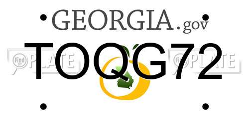 TOQG72 Georgia License Plate