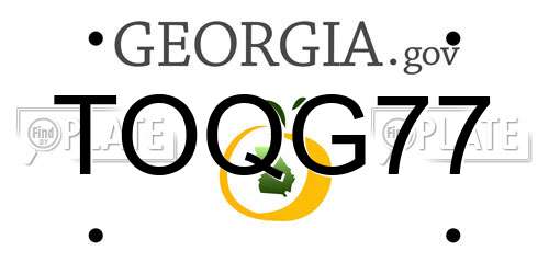 TOQG77 Georgia License Plate