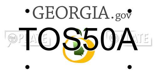 TOS50A Georgia License Plate