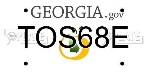 TOS68E Georgia License Plate