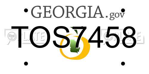 TOS7458 Georgia License Plate