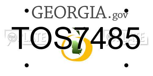TOS7485 Georgia License Plate