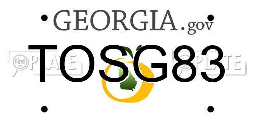 TOSG83 Georgia License Plate