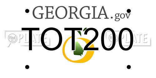 TOT200 Georgia License Plate
