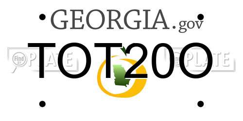 TOT20O Georgia License Plate