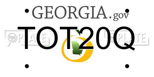 TOT20Q Georgia License Plate