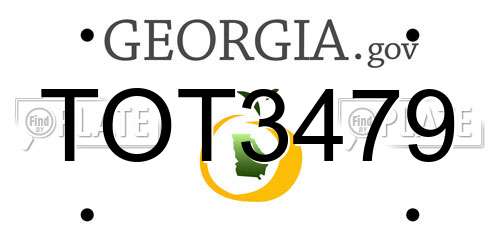 TOT3479 Georgia License Plate