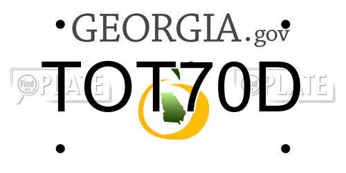 TOT70D Georgia License Plate
