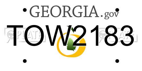 TOW2183 Georgia License Plate