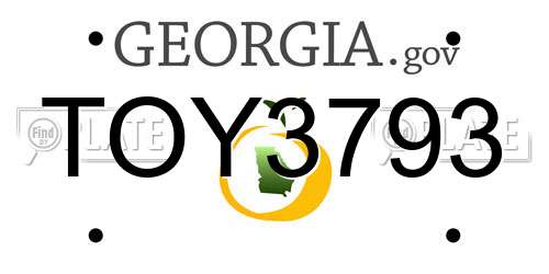 TOY3793 Georgia License Plate