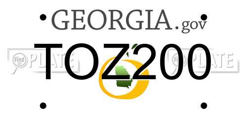 TOZ200 Georgia License Plate
