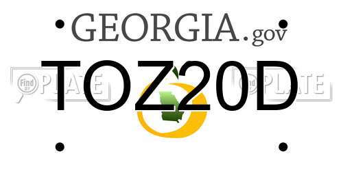 TOZ20D Georgia License Plate