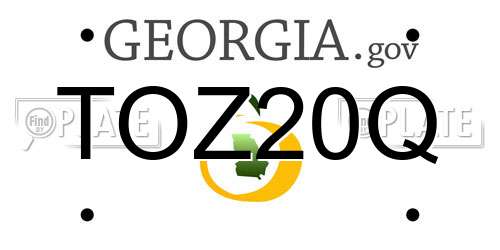 TOZ20Q Georgia License Plate