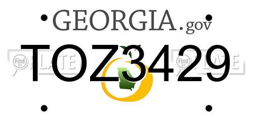 TOZ3429 Georgia License Plate