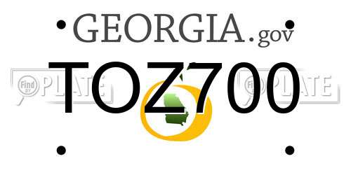 TOZ700 Georgia License Plate