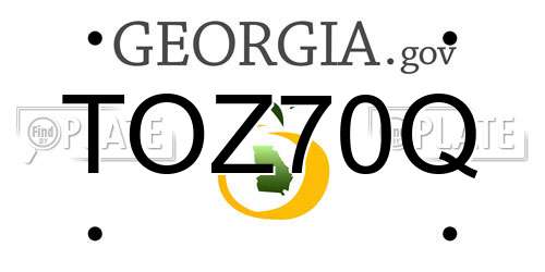 TOZ70Q Georgia License Plate