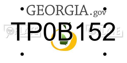 TP0B152 Georgia License Plate
