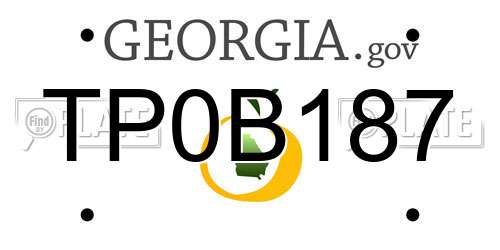 TP0B187 Georgia License Plate