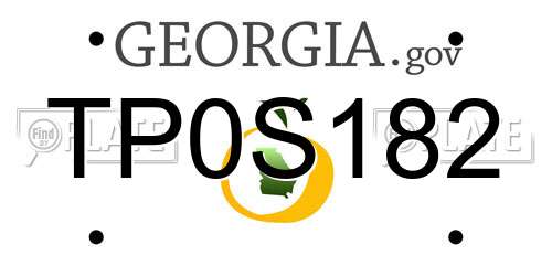 TP0S182 Georgia License Plate