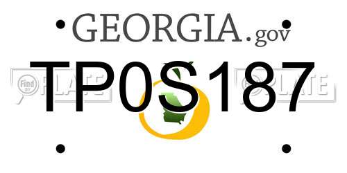 TP0S187 Georgia License Plate