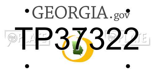 TP37322 Georgia License Plate