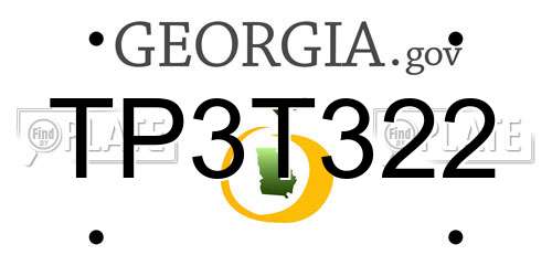 TP3T322 Georgia License Plate