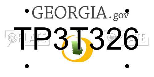 TP3T326 Georgia License Plate