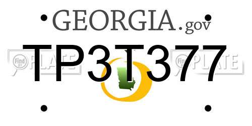 TP3T377 Georgia License Plate