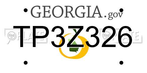 TP3Z326 Georgia License Plate