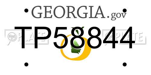 TP58844 Georgia License Plate